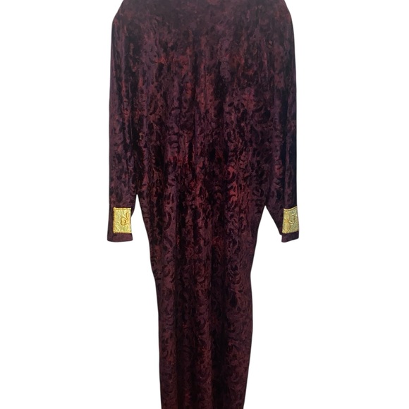 Vintage Moroccan Kaftan traditionalrobe tunic embroidery maroon pink yellow gold - Picture 6 of 8